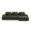 Linz 3-Sitzer Ecksofa mit Schlaffunktion, Rechte Seite, aus Samt in Grün (Vogue 11), 275x142 cm von Cosmopolitan Design – Bild 1
