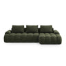 Linz 3-Sitzer Ecksofa mit Schlaffunktion, Rechte Seite, aus Samt in Grün (Vogue 11), 275x142 cm von Cosmopolitan Design – Bild 1