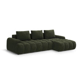 Linz 3-Sitzer Ecksofa mit Schlaffunktion, Rechte Seite, aus Samt in Grün (Vogue 11), 275x142 cm von Cosmopolitan Design – Bild 4