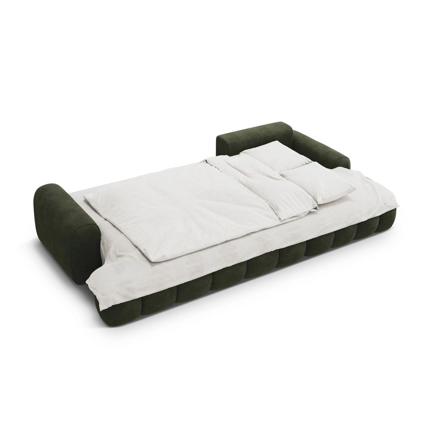 Linz 3-Sitzer Ecksofa mit Schlaffunktion, Rechte Seite, aus Samt in Grün (Vogue 11), 275x142 cm von Cosmopolitan Design – Bild 6