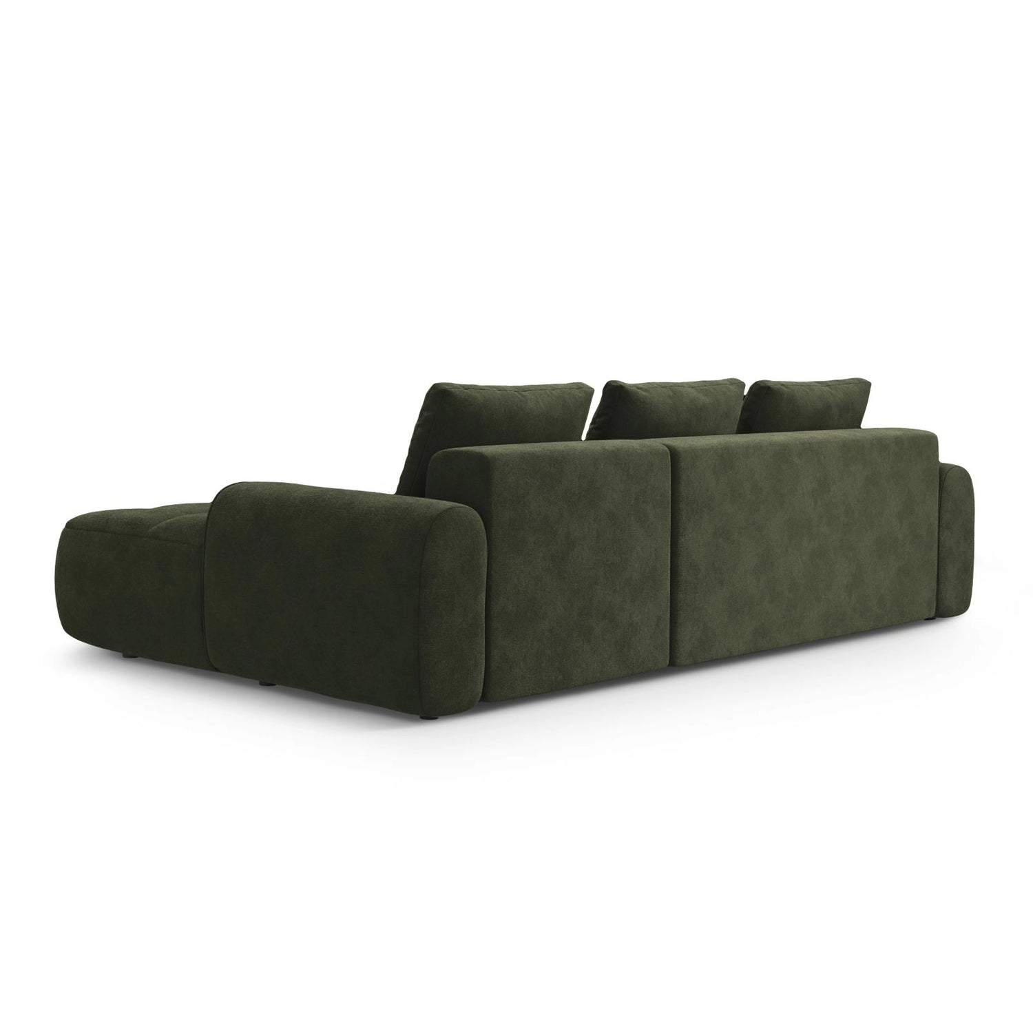 Linz 3-Sitzer Ecksofa mit Schlaffunktion, Rechte Seite, aus Samt in Grün (Vogue 11), 275x142 cm von Cosmopolitan Design – Bild 7