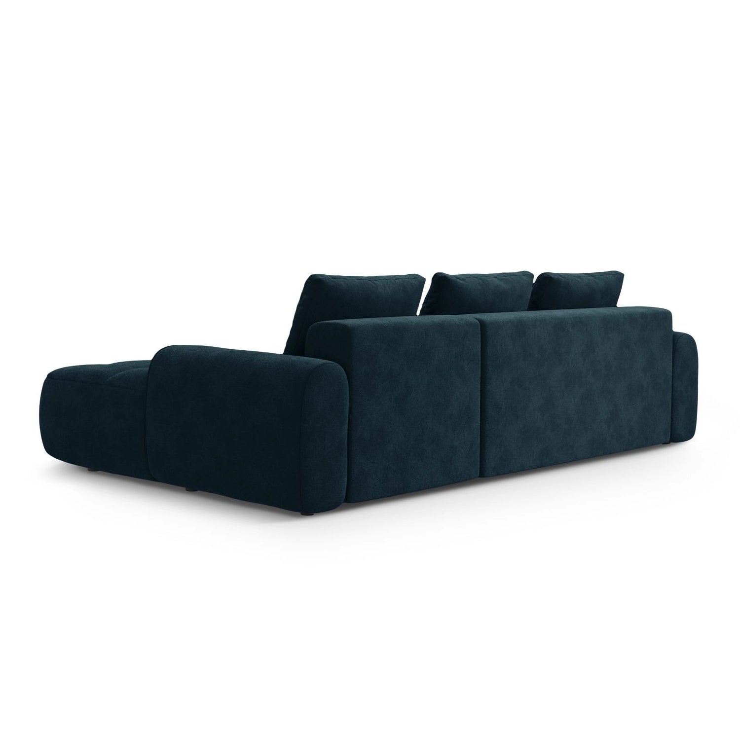 Linz 3-Sitzer Ecksofa mit Schlaffunktion, Rechte Seite, aus Samt in Tiefes Petrol (Vogue 13), 275x142 cm von Cosmopolitan Design – Bild 7