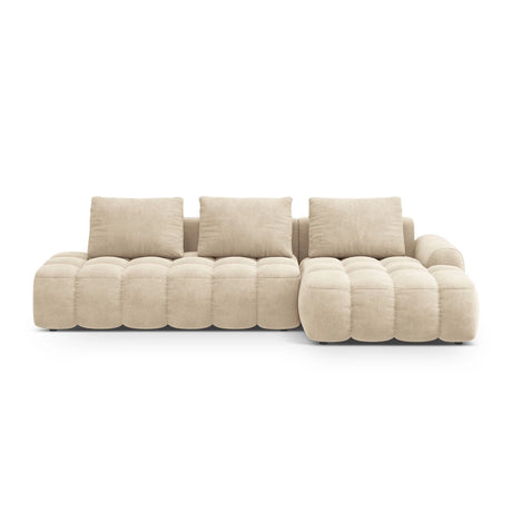 Linz 3-Sitzer Ecksofa mit Schlaffunktion, Rechte Seite, aus Samt oder Strukturstoff, 275x142 cm von Cosmopolitan Design – Bild 1