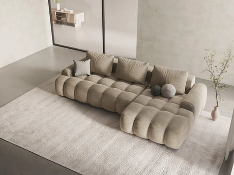 Linz 3-Sitzer Ecksofa mit Schlaffunktion, Rechte Seite, aus Samt oder Strukturstoff, 275x142 cm von Cosmopolitan Design – Bild 2