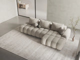Linz 3-Sitzer Ecksofa mit Schlaffunktion, Rechte Seite, aus Strukturierter Stoff in Beige (Sorella 03), 275x142 cm von Cosmopolitan Design – Bild 2