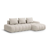 Linz 3-Sitzer Ecksofa mit Schlaffunktion, Rechte Seite, aus Strukturierter Stoff in Beige (Sorella 03), 275x142 cm von Cosmopolitan Design – Bild 4