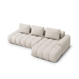 Linz 3-Sitzer Ecksofa mit Schlaffunktion, Rechte Seite, aus Strukturierter Stoff in Beige (Sorella 03), 275x142 cm von Cosmopolitan Design – Bild 5