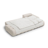 Linz 3-Sitzer Ecksofa mit Schlaffunktion, Rechte Seite, aus Strukturierter Stoff in Beige (Sorella 03), 275x142 cm von Cosmopolitan Design – Bild 6
