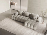 Linz 3-Sitzer Ecksofa mit Schlaffunktion, Rechte Seite, aus Strukturierter Stoff in Beige (Sorella 03), 275x142 cm von Cosmopolitan Design – Bild 2