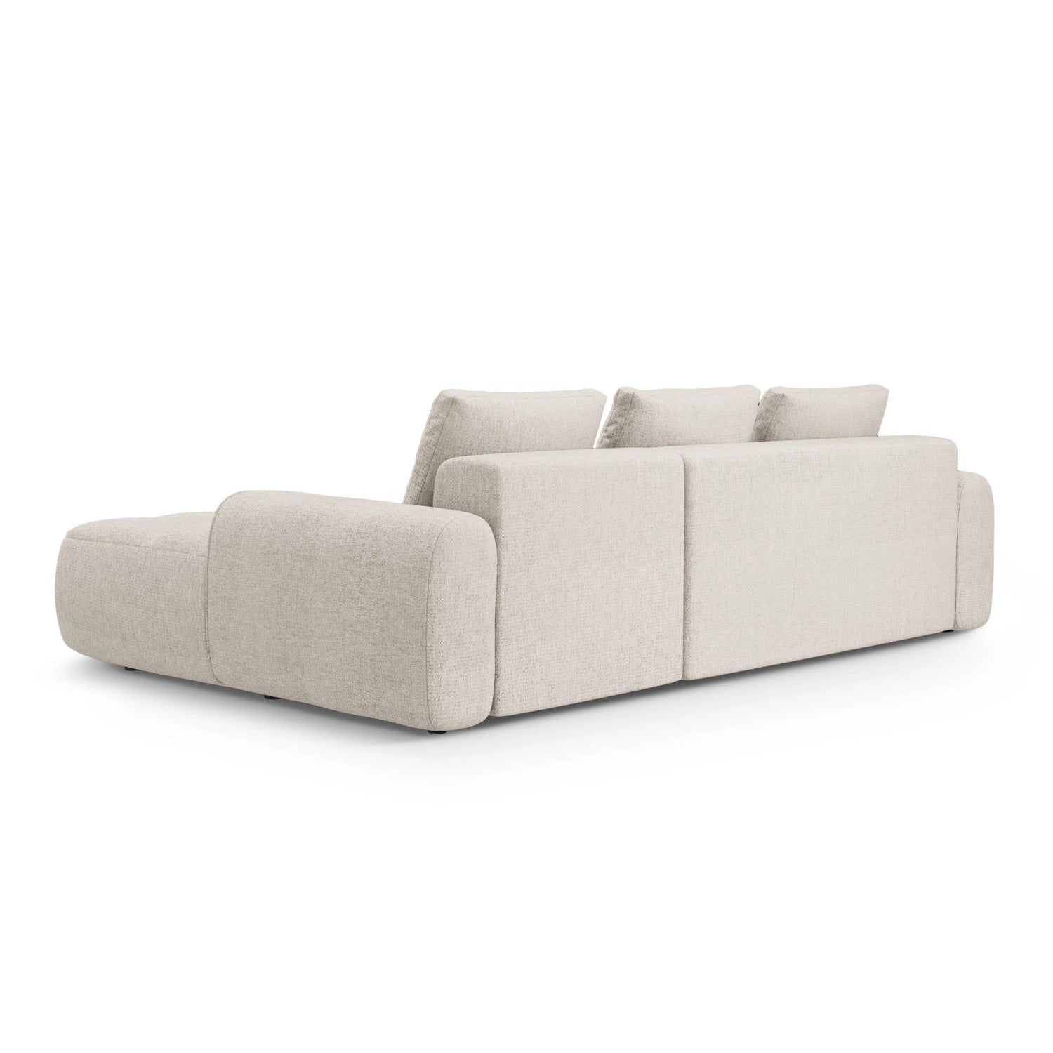 Linz 3-Sitzer Ecksofa mit Schlaffunktion, Rechte Seite, aus Strukturierter Stoff in Beige (Sorella 03), 275x142 cm von Cosmopolitan Design – Bild 7