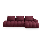 Linz 3-Sitzer Ecksofa mit Schlaffunktion, Rechte Seite, aus Strukturierter Stoff in Burgund (Sorella 59), 275x142 cm von Cosmopolitan Design – Bild 1