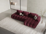 Linz 3-Sitzer Ecksofa mit Schlaffunktion, Rechte Seite, aus Strukturierter Stoff in Burgund (Sorella 59), 275x142 cm von Cosmopolitan Design – Bild 2