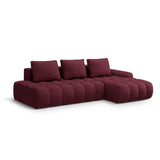 Linz 3-Sitzer Ecksofa mit Schlaffunktion, Rechte Seite, aus Strukturierter Stoff in Burgund (Sorella 59), 275x142 cm von Cosmopolitan Design – Bild 4