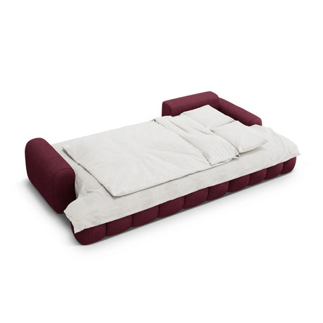 Linz 3-Sitzer Ecksofa mit Schlaffunktion, Rechte Seite, aus Strukturierter Stoff in Burgund (Sorella 59), 275x142 cm von Cosmopolitan Design – Bild 6