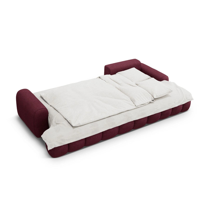Linz 3-Sitzer Ecksofa mit Schlaffunktion, Rechte Seite, aus Strukturierter Stoff in Burgund (Sorella 59), 275x142 cm von Cosmopolitan Design – Bild 6
