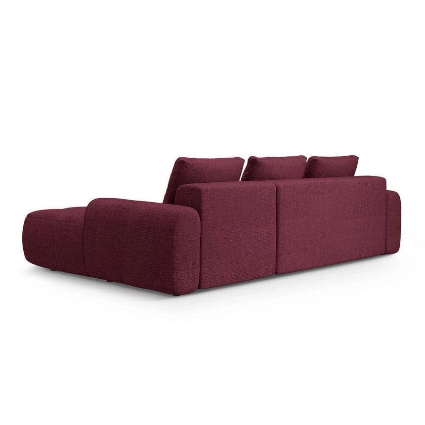 Linz 3-Sitzer Ecksofa mit Schlaffunktion, Rechte Seite, aus Strukturierter Stoff in Burgund (Sorella 59), 275x142 cm von Cosmopolitan Design – Bild 7
