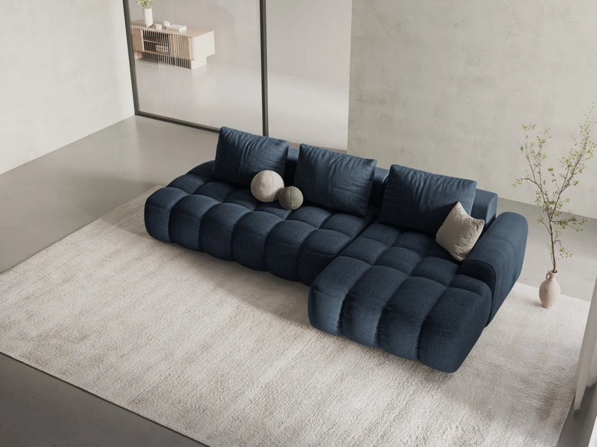 Linz 3-Sitzer Ecksofa mit Schlaffunktion, Rechte Seite, aus Strukturierter Stoff in Dunkelblau (Sorella 77), 275x142 cm von Cosmopolitan Design – Bild 2