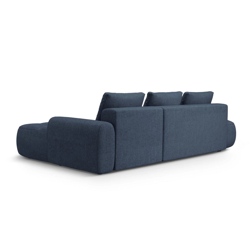 Linz 3-Sitzer Ecksofa mit Schlaffunktion, Rechte Seite, aus Strukturierter Stoff in Dunkelblau (Sorella 77), 275x142 cm von Cosmopolitan Design – Bild 7