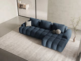 Linz 3-Sitzer Ecksofa mit Schlaffunktion, Rechte Seite, aus Strukturierter Stoff in Dunkelblau (Sorella 77), 275x142 cm von Cosmopolitan Design – Bild 2