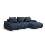 Linz 3-Sitzer Ecksofa mit Schlaffunktion, Rechte Seite, aus Strukturierter Stoff in Dunkelblau (Sorella 77), 275x142 cm von Cosmopolitan Design – Bild 4