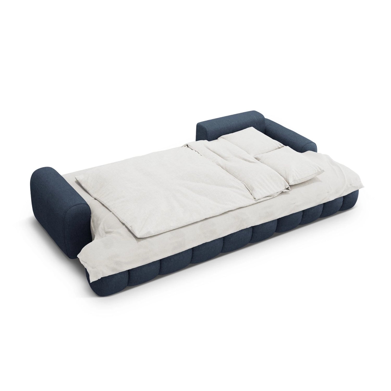 Linz 3-Sitzer Ecksofa mit Schlaffunktion, Rechte Seite, aus Strukturierter Stoff in Dunkelblau (Sorella 77), 275x142 cm von Cosmopolitan Design – Bild 6