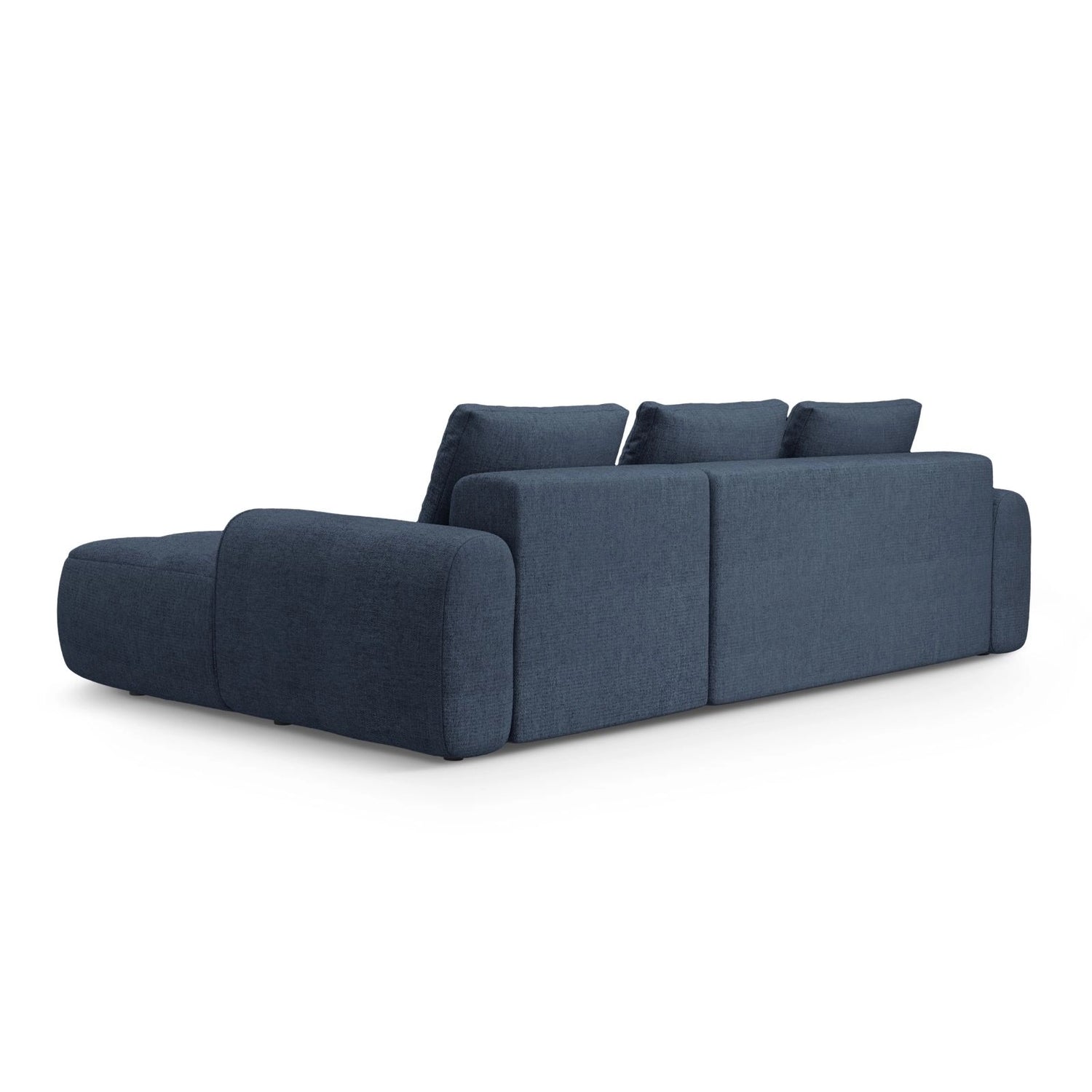 Linz 3-Sitzer Ecksofa mit Schlaffunktion, Rechte Seite, aus Strukturierter Stoff in Dunkelblau (Sorella 77), 275x142 cm von Cosmopolitan Design – Bild 7