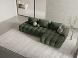 Linz 3-Sitzer Ecksofa mit Schlaffunktion, Rechte Seite, aus Strukturierter Stoff in Dunkles olivgrün (Sorella 34), 275x142 cm von Cosmopolitan Design – Bild 2