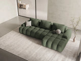 Linz 3-Sitzer Ecksofa mit Schlaffunktion, Rechte Seite, aus Strukturierter Stoff in Dunkles olivgrün (Sorella 34), 275x142 cm von Cosmopolitan Design – Bild 2
