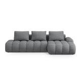 Linz 3-Sitzer Ecksofa mit Schlaffunktion, Rechte Seite, aus Strukturierter Stoff in Grau (Sorella 89), 275x142 cm von Cosmopolitan Design – Bild 1