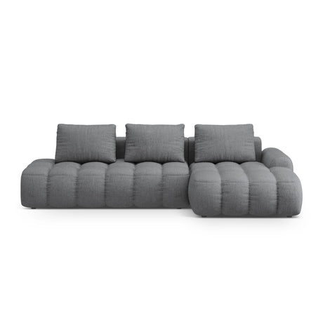 Linz 3-Sitzer Ecksofa mit Schlaffunktion, Rechte Seite, aus Strukturierter Stoff in Grau (Sorella 89), 275x142 cm von Cosmopolitan Design – Bild 1