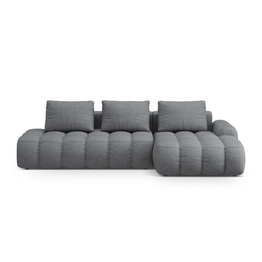 Linz 3-Sitzer Ecksofa mit Schlaffunktion, Rechte Seite, aus Strukturierter Stoff in Grau (Sorella 89), 275x142 cm von Cosmopolitan Design – Bild 1