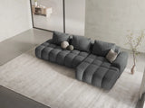 Linz 3-Sitzer Ecksofa mit Schlaffunktion, Rechte Seite, aus Strukturierter Stoff in Grau (Sorella 89), 275x142 cm von Cosmopolitan Design – Bild 2