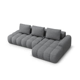 Linz 3-Sitzer Ecksofa mit Schlaffunktion, Rechte Seite, aus Strukturierter Stoff in Grau (Sorella 89), 275x142 cm von Cosmopolitan Design – Bild 5