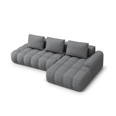 Linz 3-Sitzer Ecksofa mit Schlaffunktion, Rechte Seite, aus Strukturierter Stoff in Grau (Sorella 89), 275x142 cm von Cosmopolitan Design – Bild 5