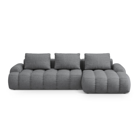 Linz 3-Sitzer Ecksofa mit Schlaffunktion, Rechte Seite, aus Strukturierter Stoff in Grau (Sorella 89), 275x142 cm von Cosmopolitan Design – Bild 1