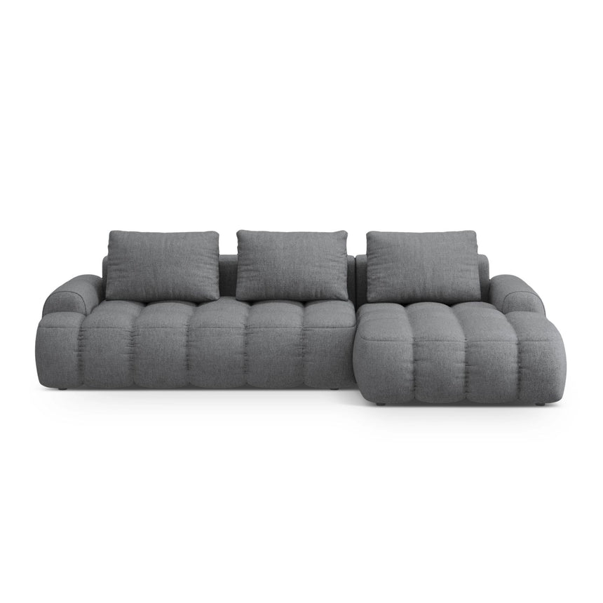 Linz 3-Sitzer Ecksofa mit Schlaffunktion, Rechte Seite, aus Strukturierter Stoff in Grau (Sorella 89), 275x142 cm von Cosmopolitan Design – Bild 1