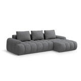 Linz 3-Sitzer Ecksofa mit Schlaffunktion, Rechte Seite, aus Strukturierter Stoff in Grau (Sorella 89), 275x142 cm von Cosmopolitan Design – Bild 4