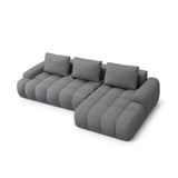 Linz 3-Sitzer Ecksofa mit Schlaffunktion, Rechte Seite, aus Strukturierter Stoff in Grau (Sorella 89), 275x142 cm von Cosmopolitan Design – Bild 5