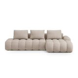 Linz 3-Sitzer Ecksofa mit Schlaffunktion, Rechte Seite, aus Strukturierter Stoff in Sand (Sorella 05), 275x142 cm von Cosmopolitan Design – Bild 1