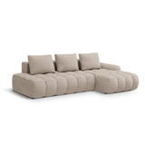 Linz 3-Sitzer Ecksofa mit Schlaffunktion, Rechte Seite, aus Strukturierter Stoff in Sand (Sorella 05), 275x142 cm von Cosmopolitan Design – Bild 4