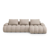 Linz 3-Sitzer Ecksofa mit Schlaffunktion, Rechte Seite, aus Strukturierter Stoff in Sand (Sorella 05), 275x142 cm von Cosmopolitan Design – Bild 1