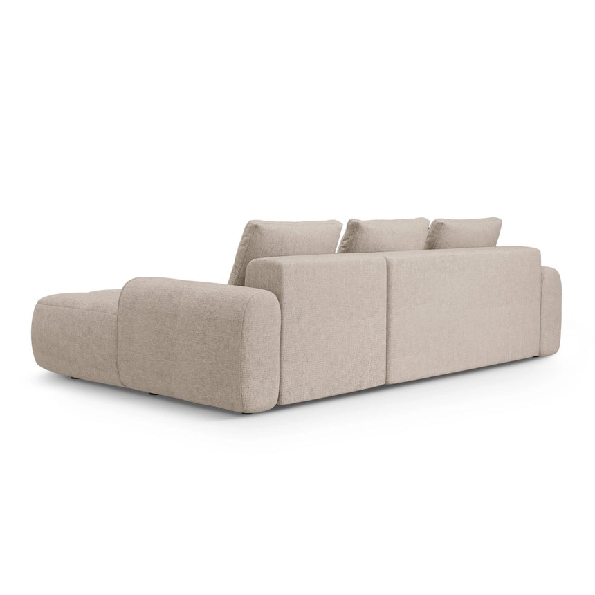 Linz 3-Sitzer Ecksofa mit Schlaffunktion, Rechte Seite, aus Strukturierter Stoff in Sand (Sorella 05), 275x142 cm von Cosmopolitan Design – Bild 7