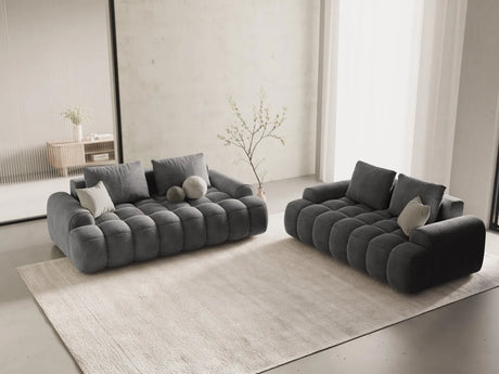 Linz 3-Sitzer Sofa aus Samt in Grau (Vogue 15), 200x100x84 cm von Cosmopolitan Design – Bild 2