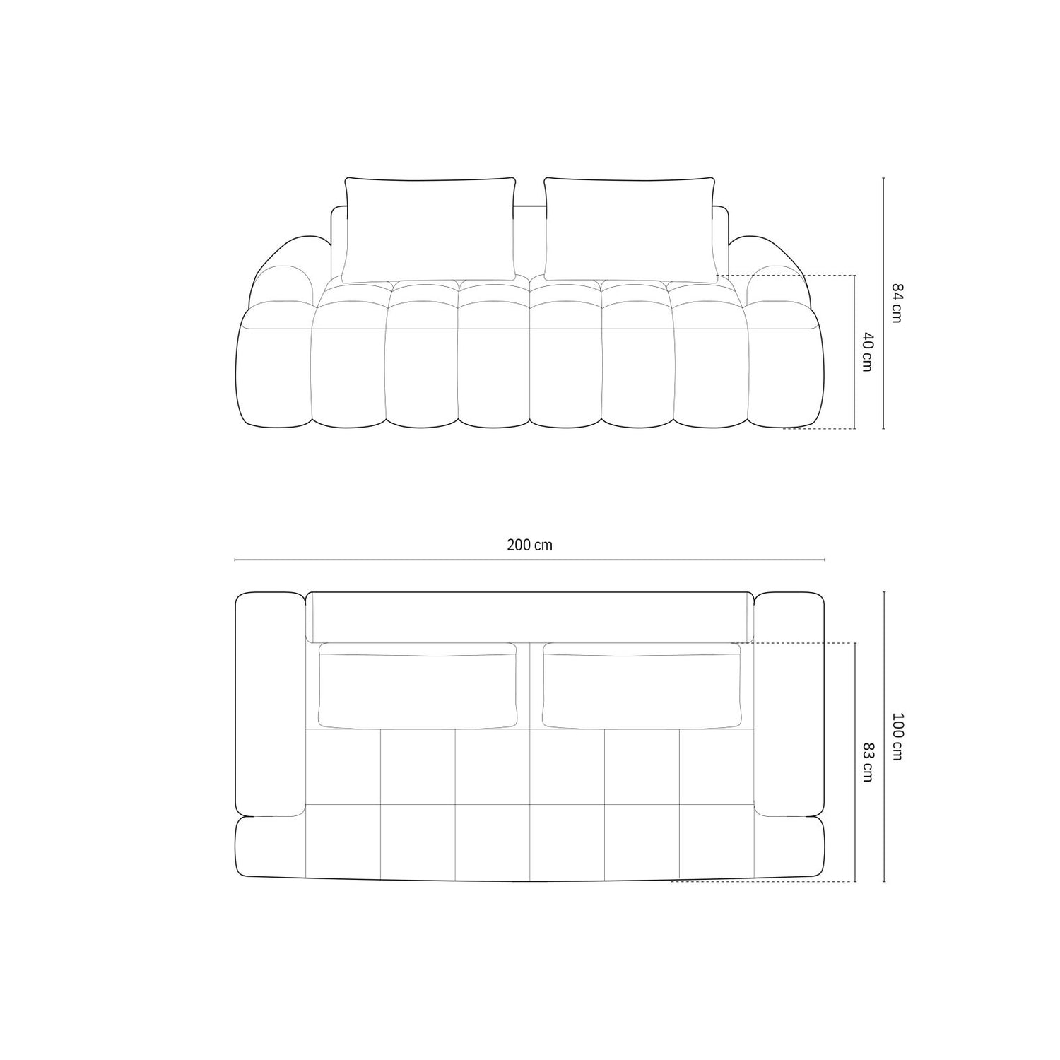 Linz 3-Sitzer Sofa aus Samt in Grün (Vogue 11), 200x100x84 cm von Cosmopolitan Design – Bild 3
