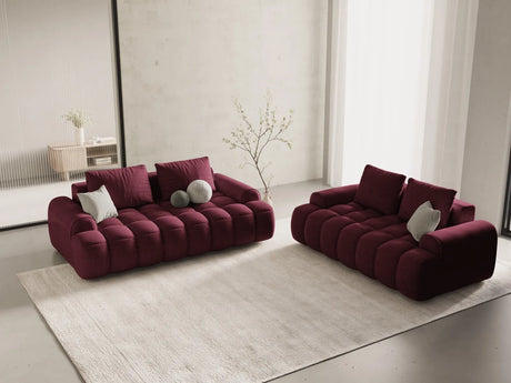 Linz 3-Sitzer Sofa aus Strukturierter Stoff in Burgund (Sorella 59), 200x100x84 cm von Cosmopolitan Design – Bild 2