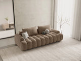Linz 4-Sitzer Sofa mit Schlaffunktion und Stauraum, aus Samt in Dunkelbeige (Vogue 3), 250x100x84 cm von Cosmopolitan Design – Bild 2