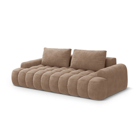 Linz 4-Sitzer Sofa mit Schlaffunktion und Stauraum, aus Samt in Dunkelbeige (Vogue 3), 250x100x84 cm von Cosmopolitan Design – Bild 4