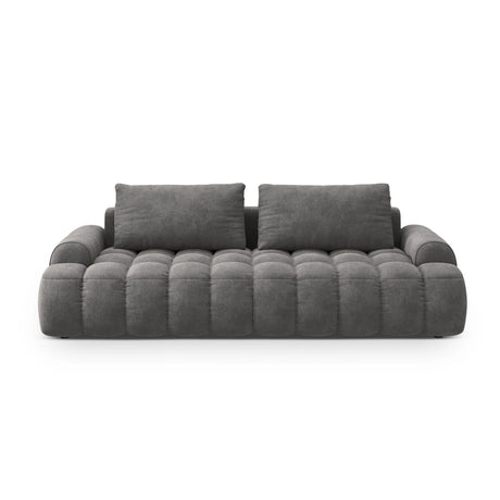 Linz 4-Sitzer Sofa mit Schlaffunktion und Stauraum, aus Samt in Grau (Vogue 15), 250x100x84 cm von Cosmopolitan Design – Bild 1