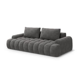 Linz 4-Sitzer Sofa mit Schlaffunktion und Stauraum, aus Samt in Grau (Vogue 15), 250x100x84 cm von Cosmopolitan Design – Bild 4