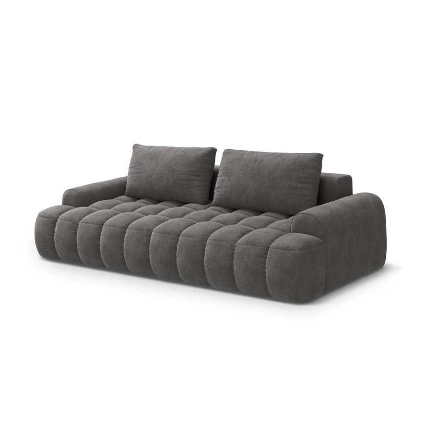 Linz 4-Sitzer Sofa mit Schlaffunktion und Stauraum, aus Samt in Grau (Vogue 15), 250x100x84 cm von Cosmopolitan Design – Bild 4